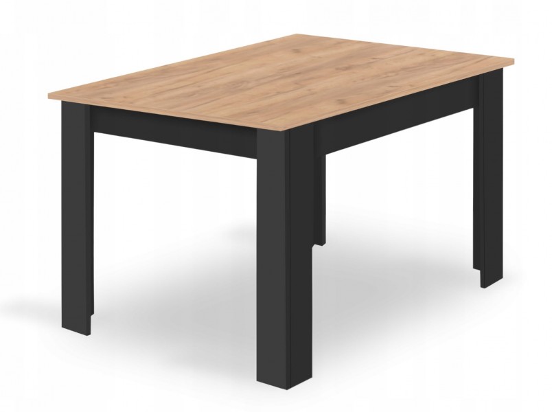 Zestaw jadalniany stół dąb craft 120x80 cm i 4 szare krzesła welurowe Selfos 033