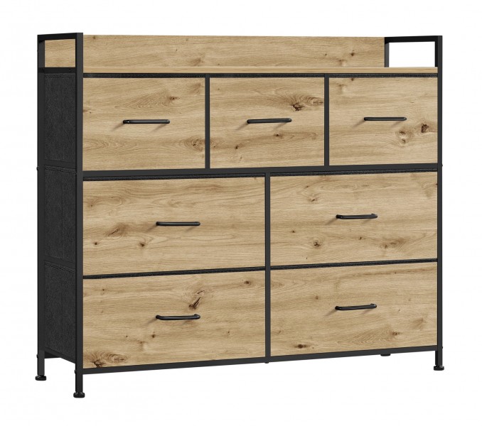 Komoda loftowa z 7 szufladami 98 cm dąb Artisan Faro 041