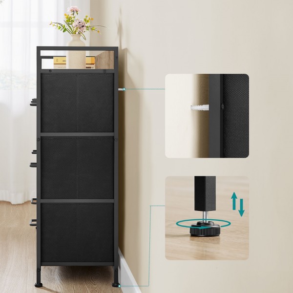 Komoda loftowa z 7 szufladami 98 cm dąb Artisan Faro 041