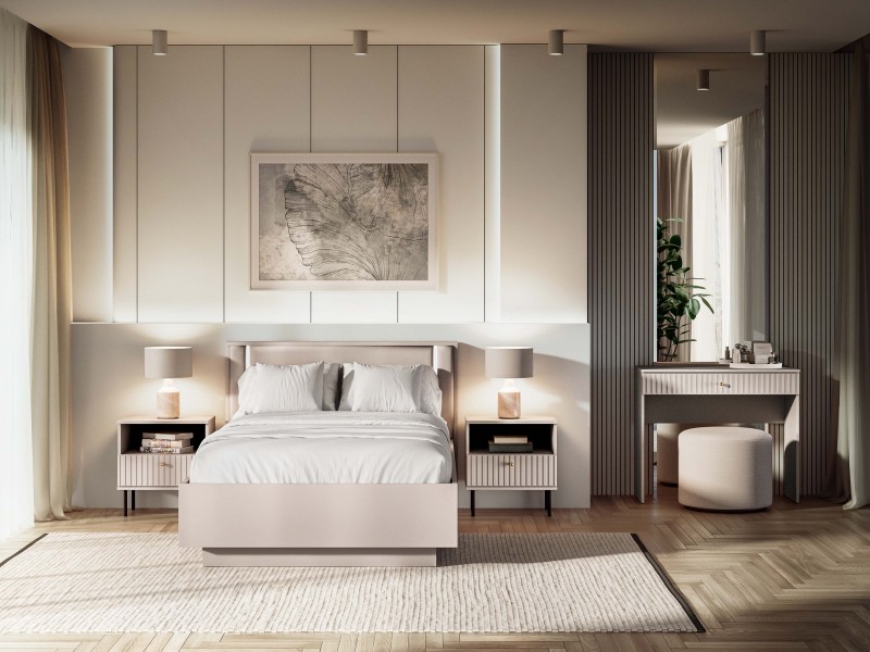 Łóżko 120 × 200 cm Sophie 30 z LED, pojemnikiem na pościel i welurowym zagłówkiem