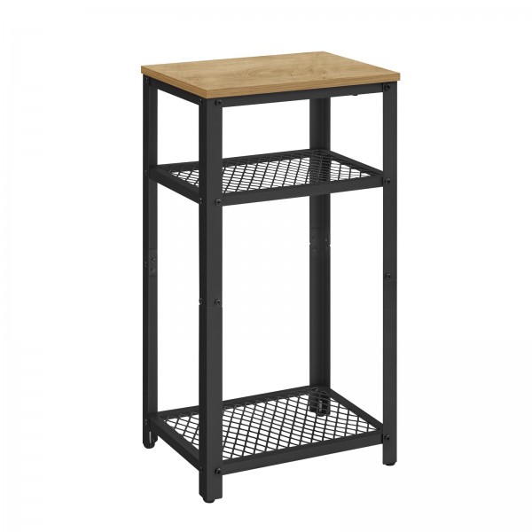 Stolik pomocniczy wysoki loft Faro 03 z 2 półkami, dąb artisan