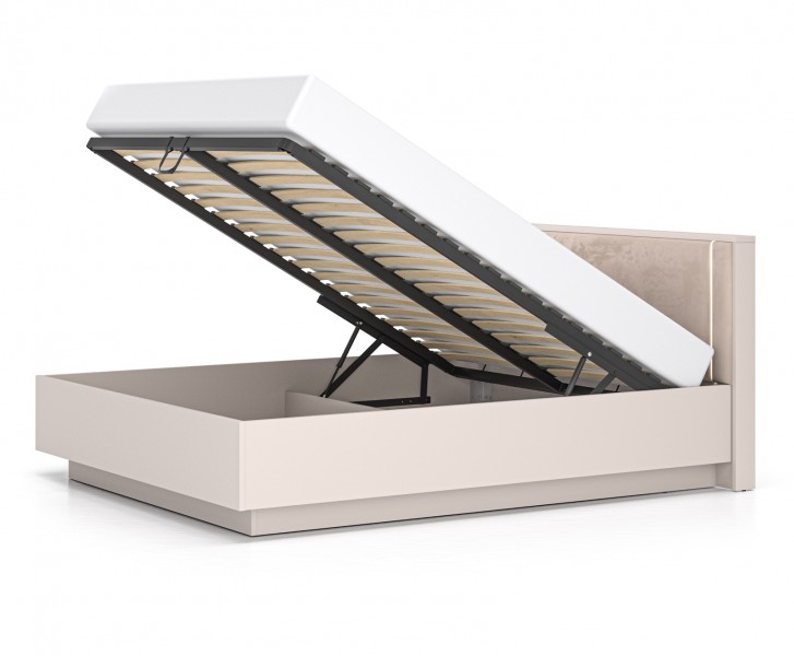 Łóżko 160 × 200 cm Sophie 32 z LED, pojemnikiem i zagłówkiem, kaszmir
