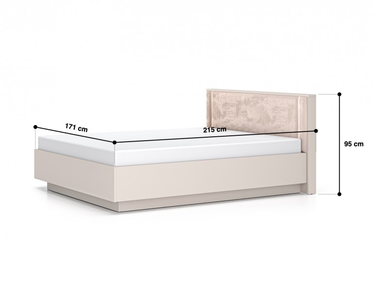 Łóżko 160 × 200 cm Sophie 32 z LED, pojemnikiem i zagłówkiem, kaszmir