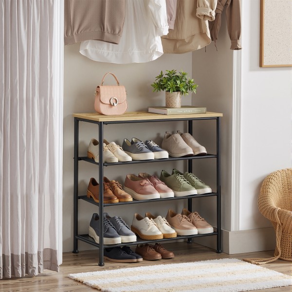 Regał na buty Faro 035 loftowy z 3 półkami, dąb artisan