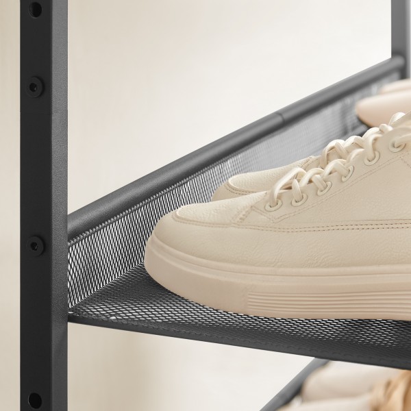 Regał na buty Faro 038 loftowy z 4 ażurowymi półkami, dąb artisan