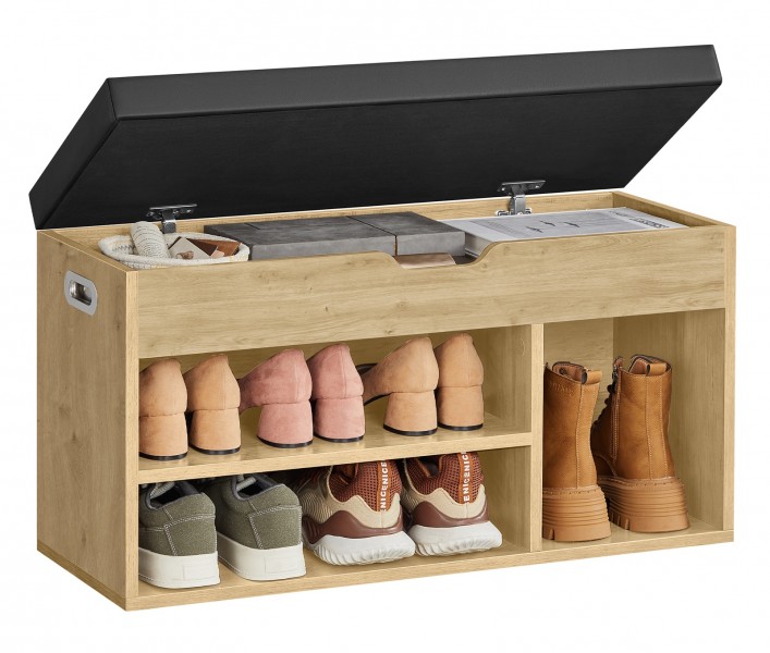 Szafka na buty z siedziskiem i schowkiem 80 cm Faro 030, dąb artisan