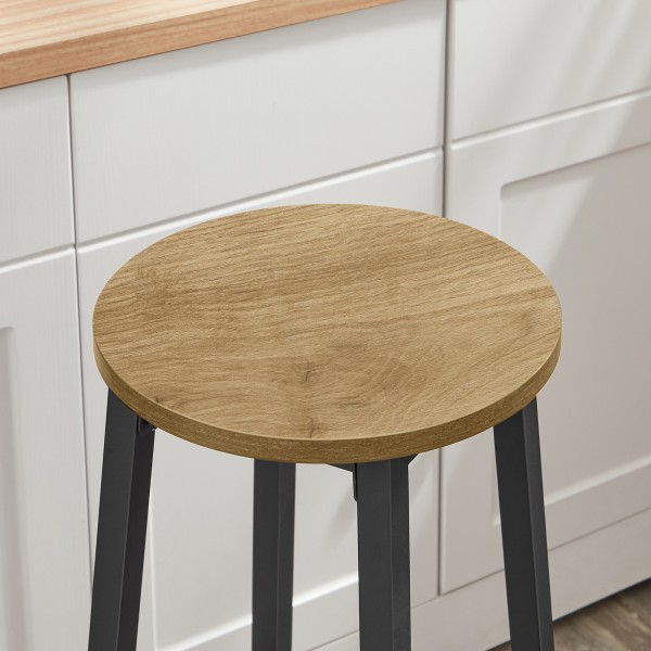 Stołek barowy hoker 65 cm Faro 032 loftowy, dąb artisan