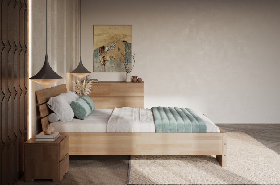 Łóżko bukowe Visby Sandemo High BC