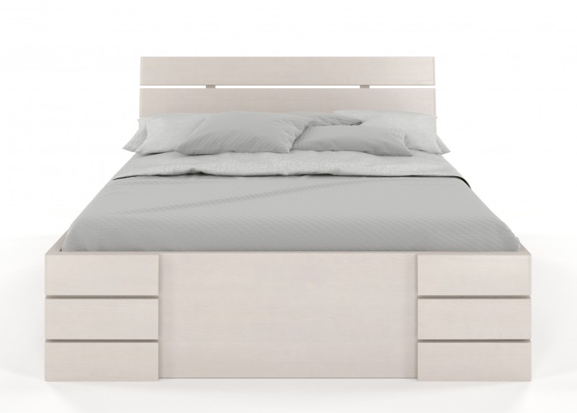 Łóżko sosnowe Visby Sandemo High Drawers