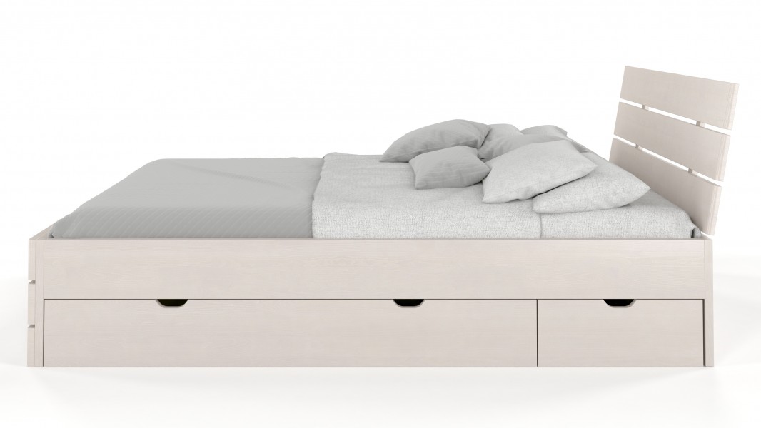 Łóżko sosnowe Visby Sandemo High Drawers