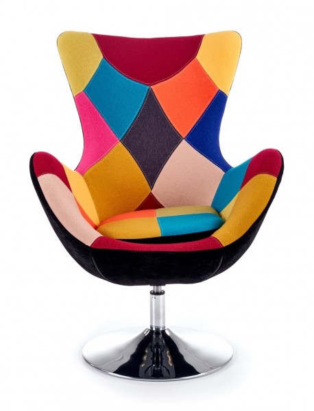 Elegancki fotel wypoczynkowy do salonu Butterfly Patchwork