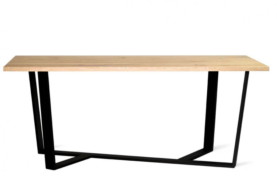 Stół z litym drewnianym blatem Black
