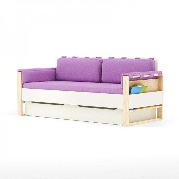 Sofa Loft szer. 195 cm z materacem, bocznymi i tylnymi poduszkami Plus Timoore