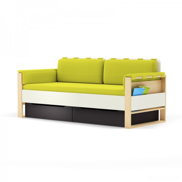 Sofa Loft szer. 195 cm z materacem, bocznymi i tylnymi poduszkami Plus Timoore