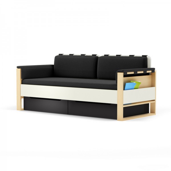 Sofa Loft szer. 195 cm z materacem, bocznymi i tylnymi poduszkami Plus Timoore