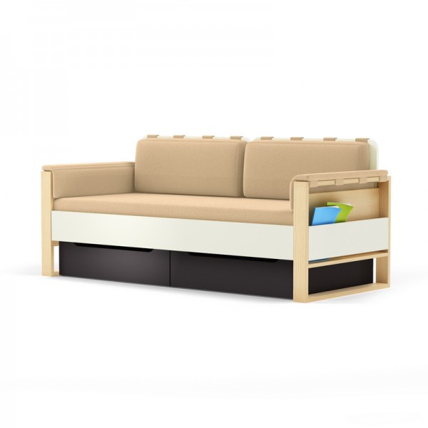 Sofa Loft szer. 195 cm z materacem, bocznymi i tylnymi poduszkami Plus Timoore