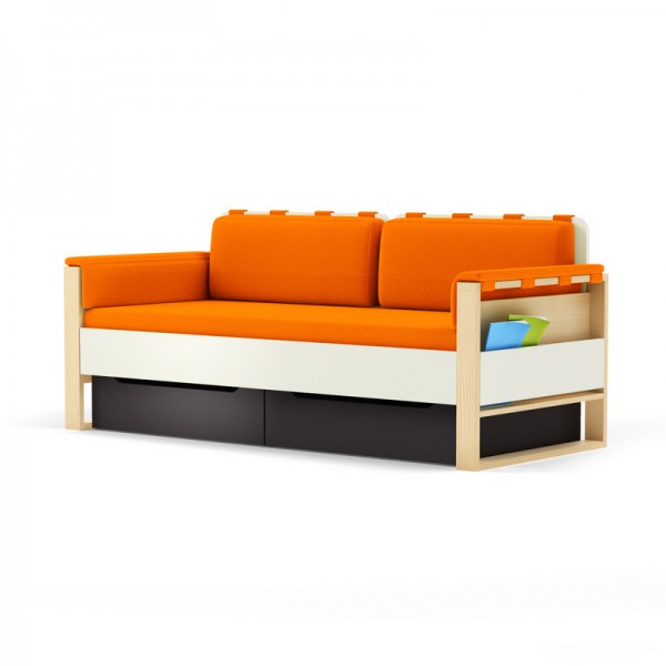 Sofa Loft szer. 195 cm z materacem, bocznymi i tylnymi poduszkami Plus Timoore