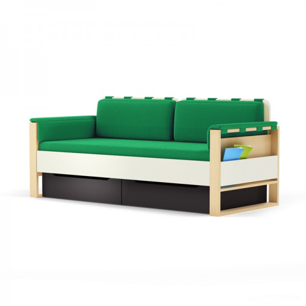 Sofa Loft szer. 195 cm z materacem, bocznymi i tylnymi poduszkami Plus Timoore