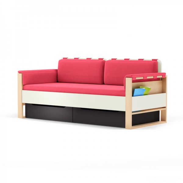 Sofa Loft szer. 195 cm z materacem, bocznymi i tylnymi poduszkami Plus Timoore