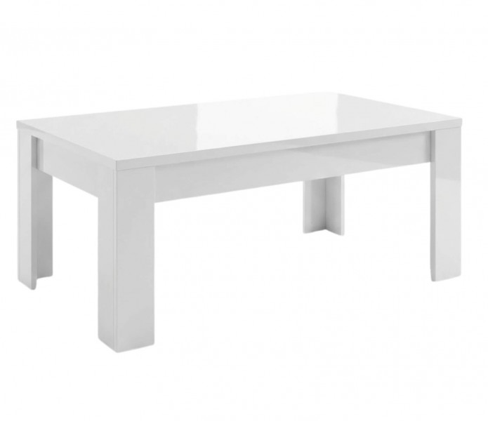 Biały stolik kawowy Amaretto 122x65 cm, w wysokim połysku