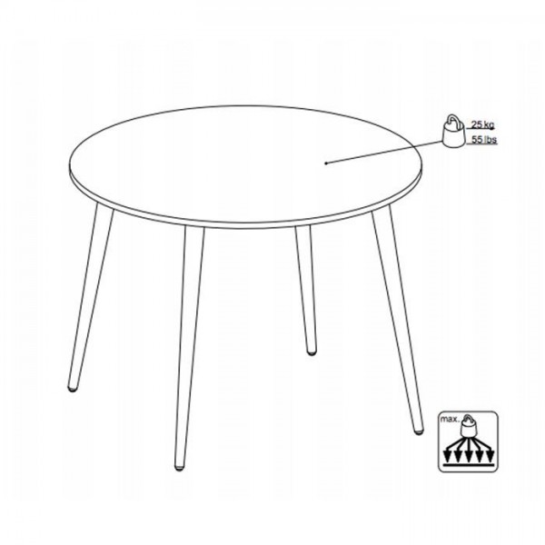 Okrągły stół Oslo 100x100 w stylu skandynawskim
