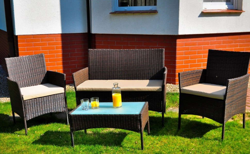 Zestaw mebli na taras Comodo ciemny brąz niejednolity