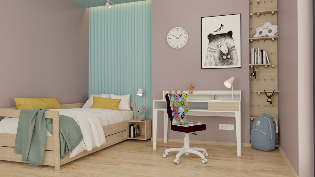 Krzesło z motywem dziecięcym Petit White rozmiar 3 (119-142 cm)
