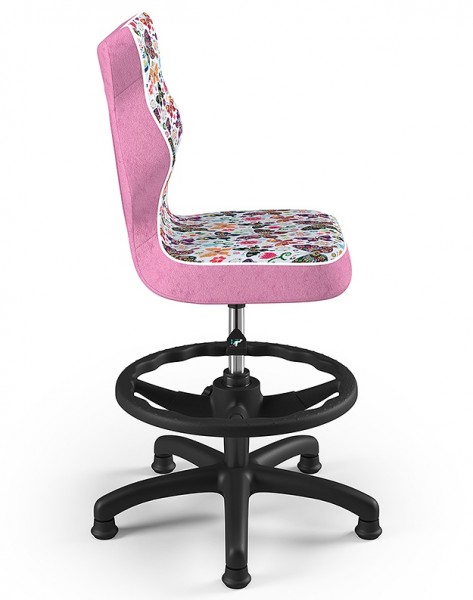 Krzesło dziecięce we wzory Petit Black z podnóżkiem rozmiar 3 (119-142 cm)