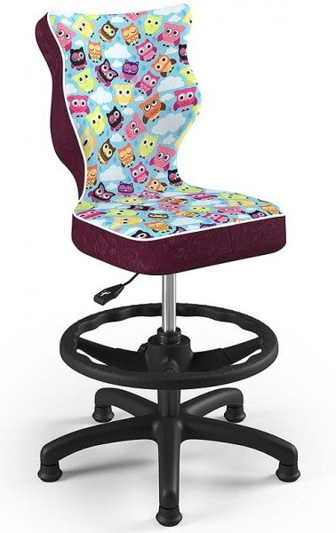 Krzesło dziecięce we wzory Petit Black z podnóżkiem rozmiar 3 (119-142 cm)