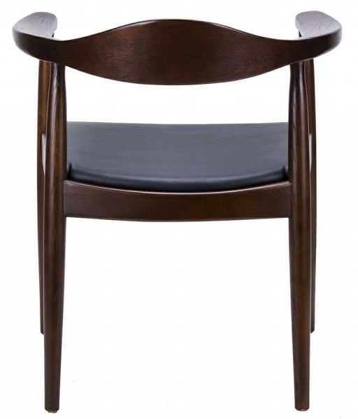 Drewniane krzesło Kennedy z siedziskiem z ekoskóry
