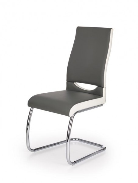 Tapicerowane krzesło na chromowanych płozach K259
