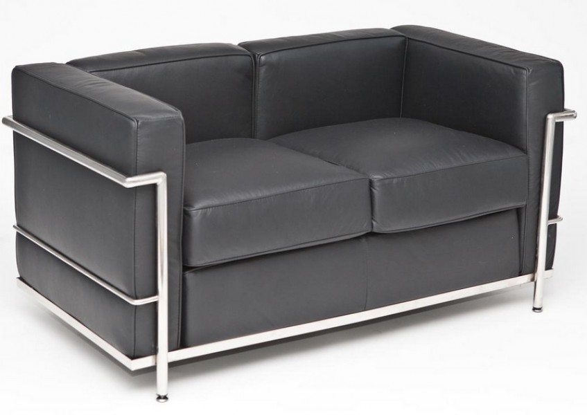 Skórzana sofa dwuosobowa Kubik insp. LC2