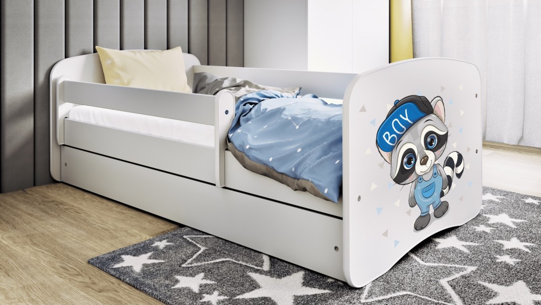 Łóżko dziecięce Babydreams z obrazkiem 160x80 z materacem