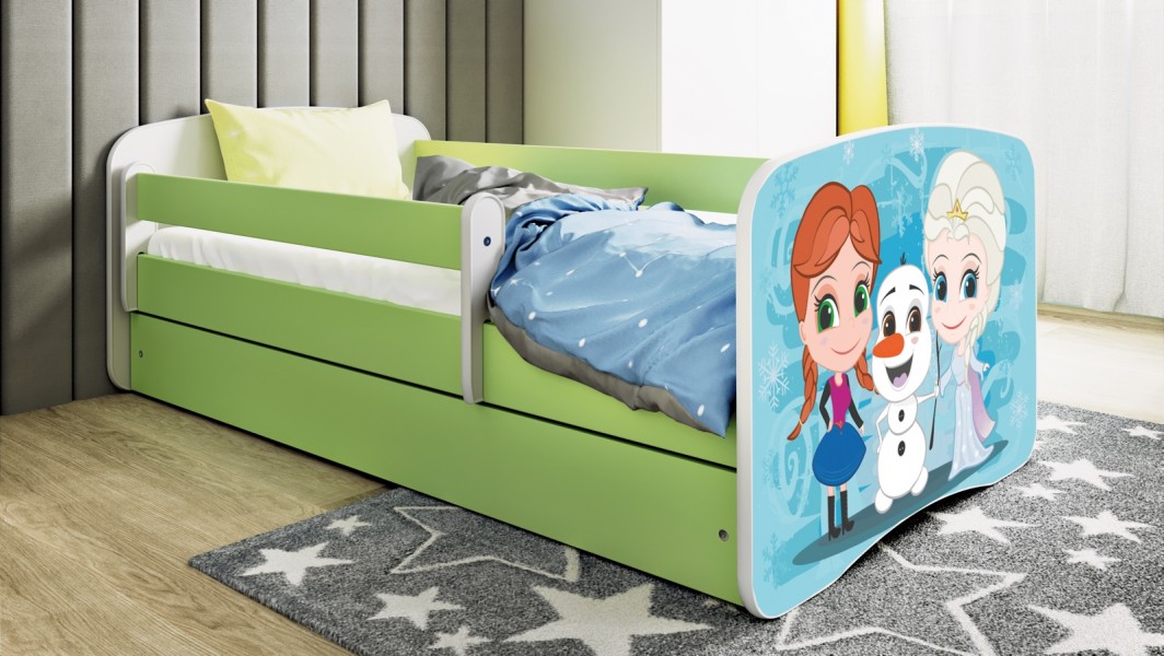 Łóżko dziecięce Babydreams z obrazkiem 160x80 z materacem