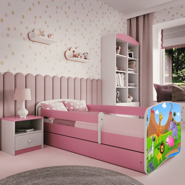 Łóżko dziecięce Babydreams z obrazkiem 160x80 z materacem