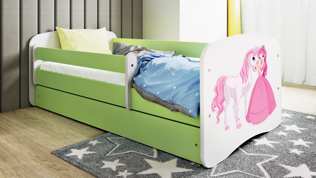 Łóżko dziecięce Babydreams z obrazkiem 160x80 z materacem