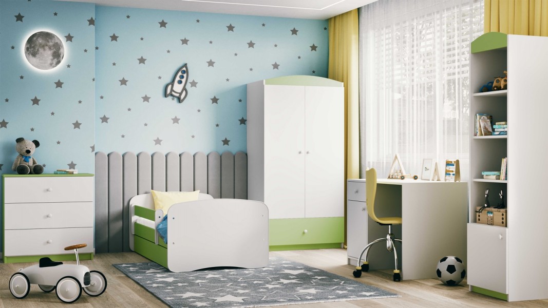 Łóżko dziecięce Babydreams bez obrazka 160x80 z materacem