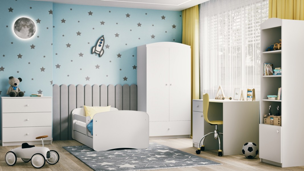 Łóżko dziecięce Babydreams bez obrazka 180x80 z materacem