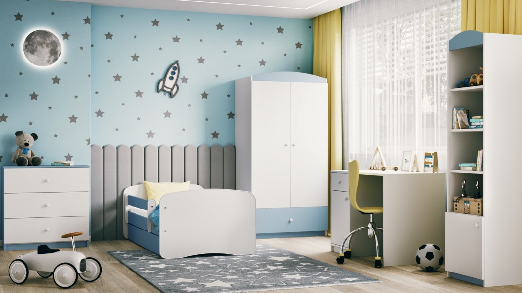 Łóżko dziecięce Babydreams bez obrazka 180x80 z materacem
