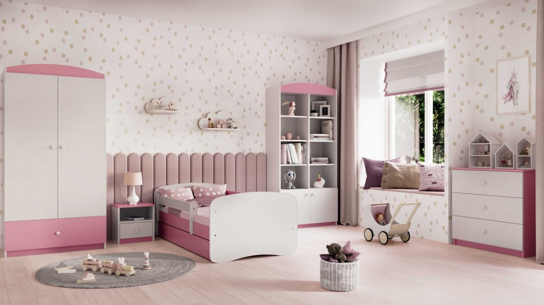 Łóżko dziecięce Babydreams bez obrazka 180x80 z materacem
