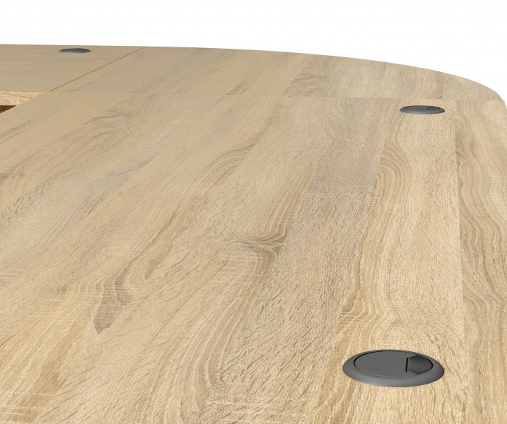 Biurko narożne Prima dąb sonoma 200x200 szare nogi