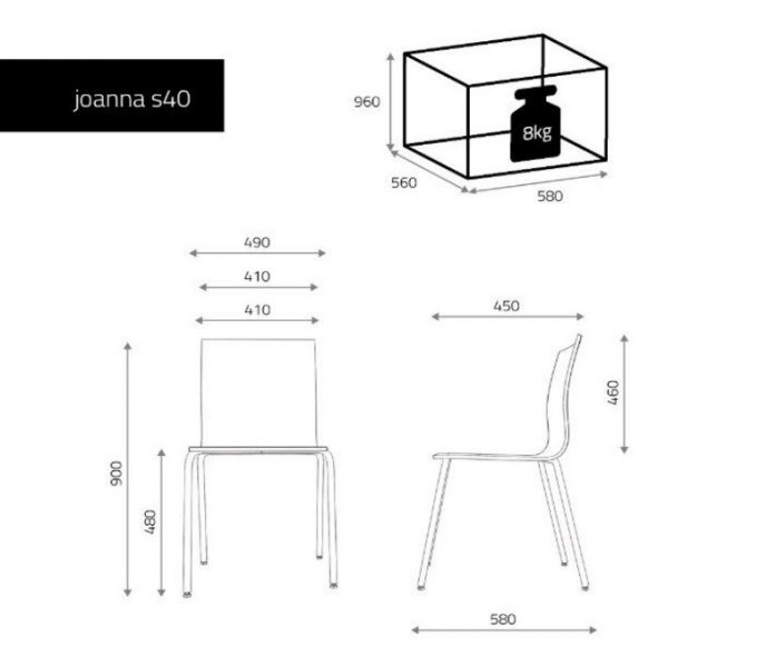 Krzesło sklejkowe z tapicerowanym siedziskiem Joanna J03 S40