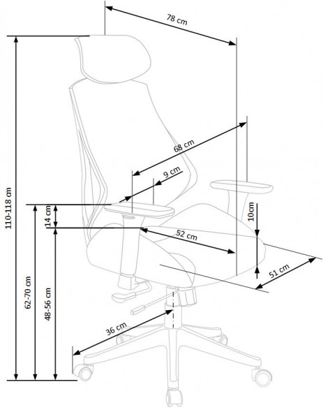 Ergonomiczny fotel obrotowy Hasel, zgodny z normą BHP