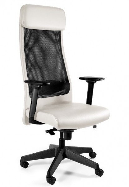Obrotowe krzesło do biura Ares Soft PU biały
