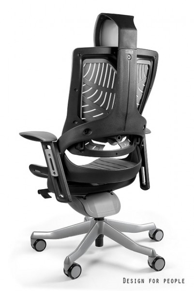Fotel ergonomiczny Wau 2, Czarny Elastomer, zgodny z normą BHP