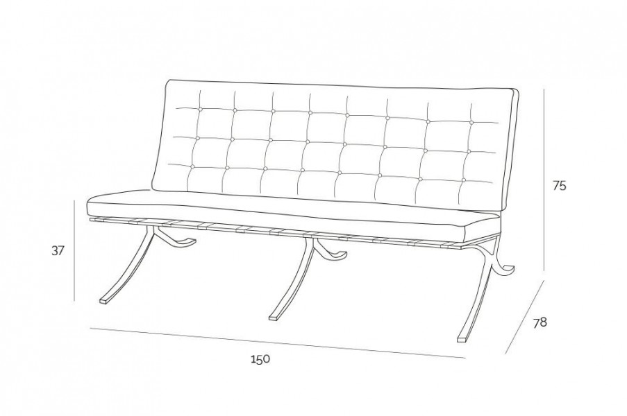 Sofa dwuosobowa BA2 insp. Barcelona ekoskóra